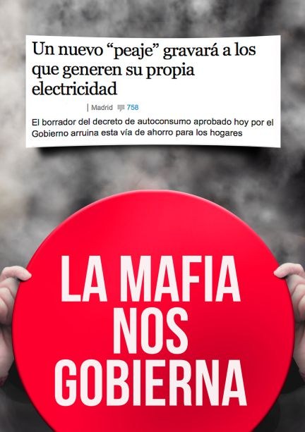 El gobierno español privatiza la energia del sol con multas de hasta 3o millones de euros